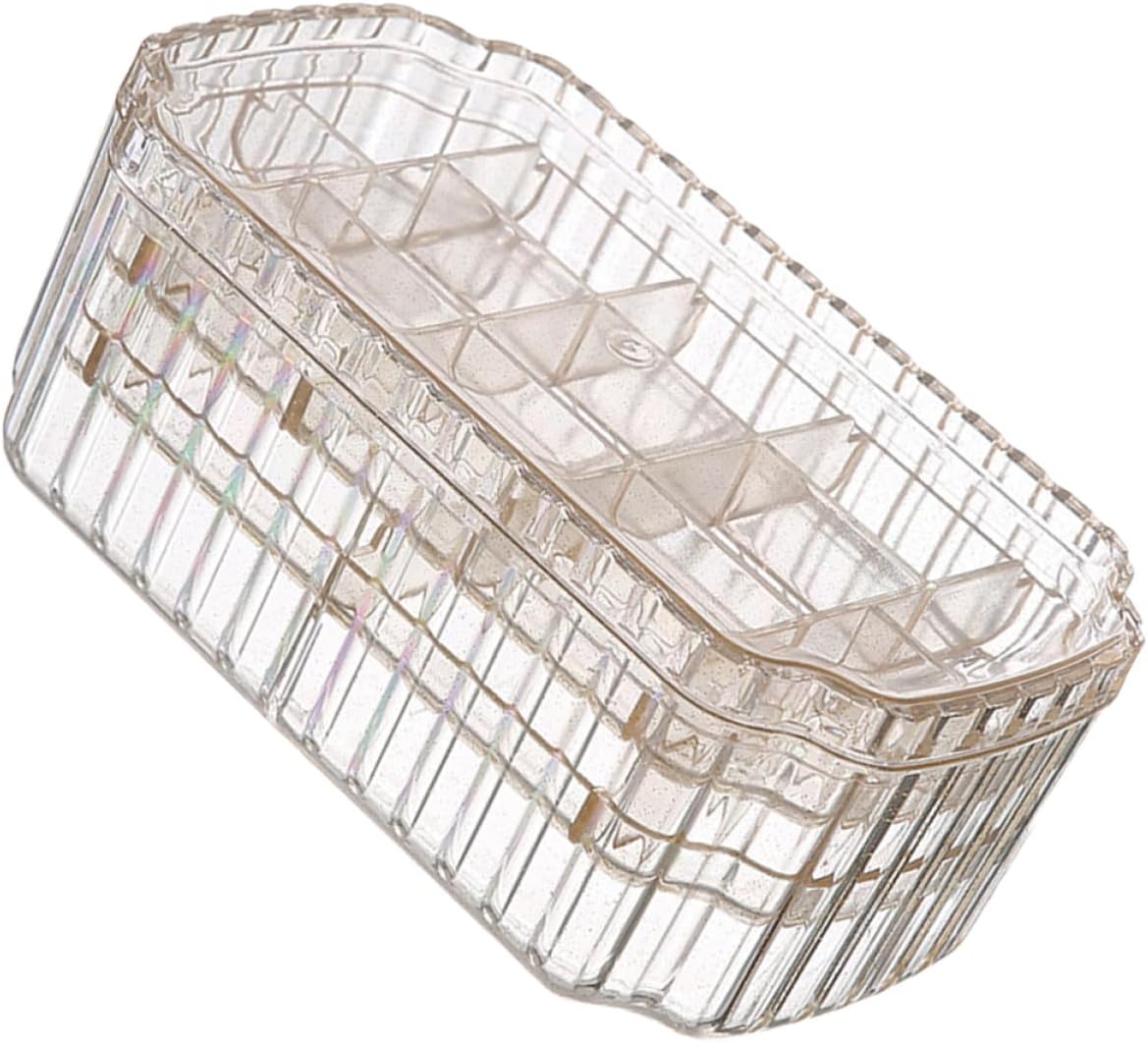 Garneck Portable Jewelry Box Organizer with Glitter Lid, Multi-layered Compartments for Earrings, Necklaces, Rings, and Bracelets, Anti-tarnish Storage Case for Desktop and Travel Use