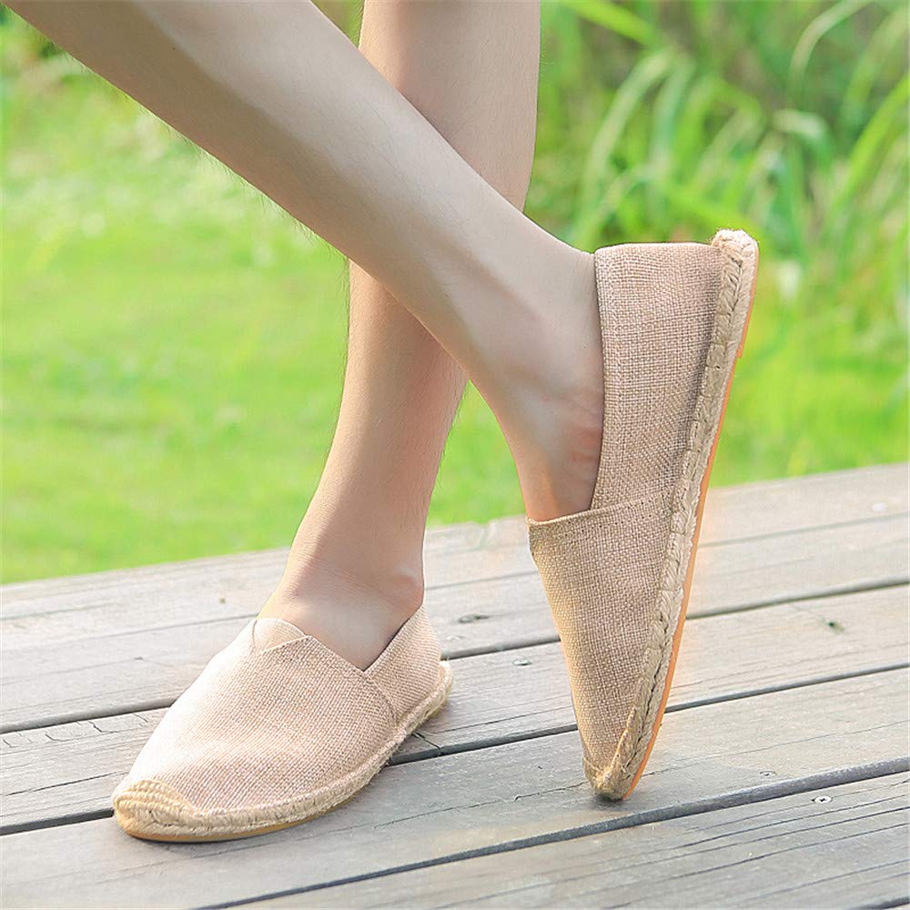 Słomiane buty plażowe, lniane, męskie, płócienne, espadryle, damskie, wsuwane, płaskie