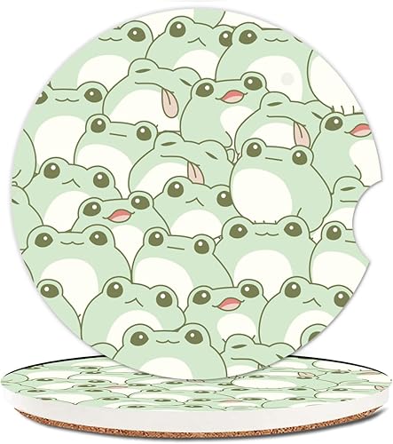 Portavasos absorbentes para automóvil, paquete de 2, bonitos posavasos para automóvil con muesca de dedo para mujeres y hombres, piedra de cerámica