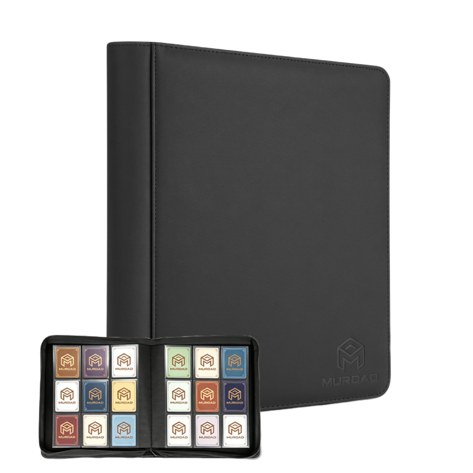 Top Loader Binder, 9 Pocket Holds 432 Toploader 3x4 Inch,Black