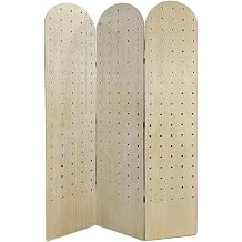 4 Panels Folding Pegboard Room Divider - Adjustable Privacy Screen for Bedroom, Office, and Retail Use 1pcStyle 2 180x40cm-3 Panel