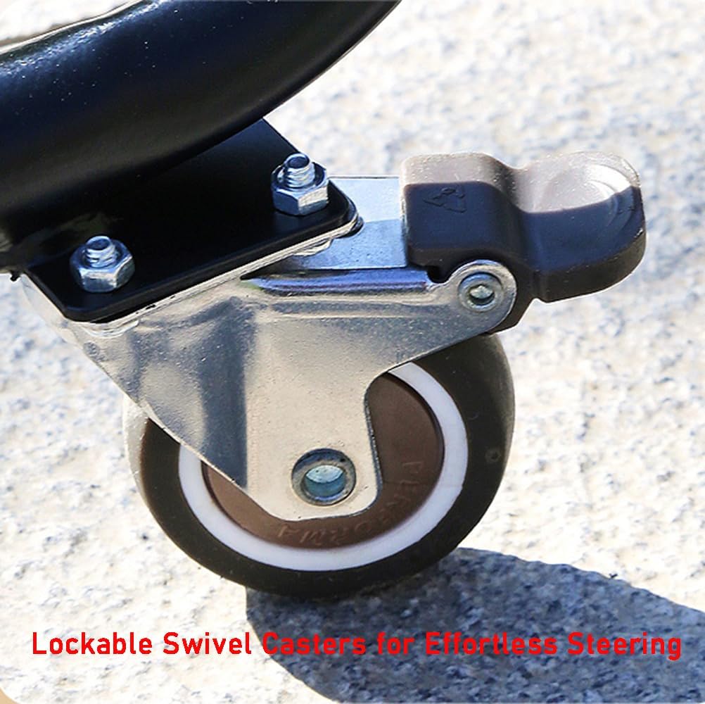 Multifunctional Effortless Utility Cart | Water Bucket Hauler, Trash & Propane Tank Mover | Essential for Elderly Home Use, Camping, Outdoors, Garden & Workshop | Heavy Duty Easy Pulling (Black 1)