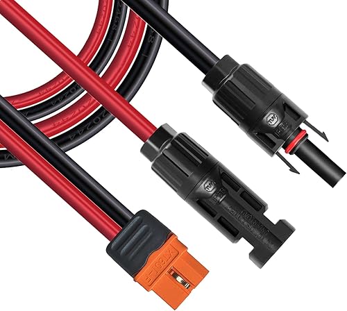 Cable de carga solar, conector solar a XT60i, conector adaptador de conexión de panel solar, cable de extensión XT60i-F, cable de extensión de 12