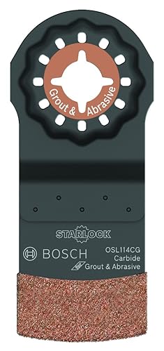 BOSCH OSL114CG 1-Piece 1-14 In. Starlock Oscilante Multiherramienta lechada y hoja de corte de grano de carburo abrasivo para aplicaciones en la