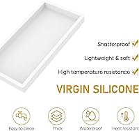 Vista 4 de EG-SIPRO Bandeja de Baño de Silicona, Bandeja de Tocador Rectangular Engrosada Irrompible para Mostrador, Bandeja para Dispensador de Jabón