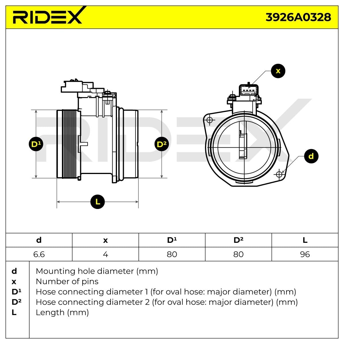 RIDEX 3926A0328 Débitmètre d'air