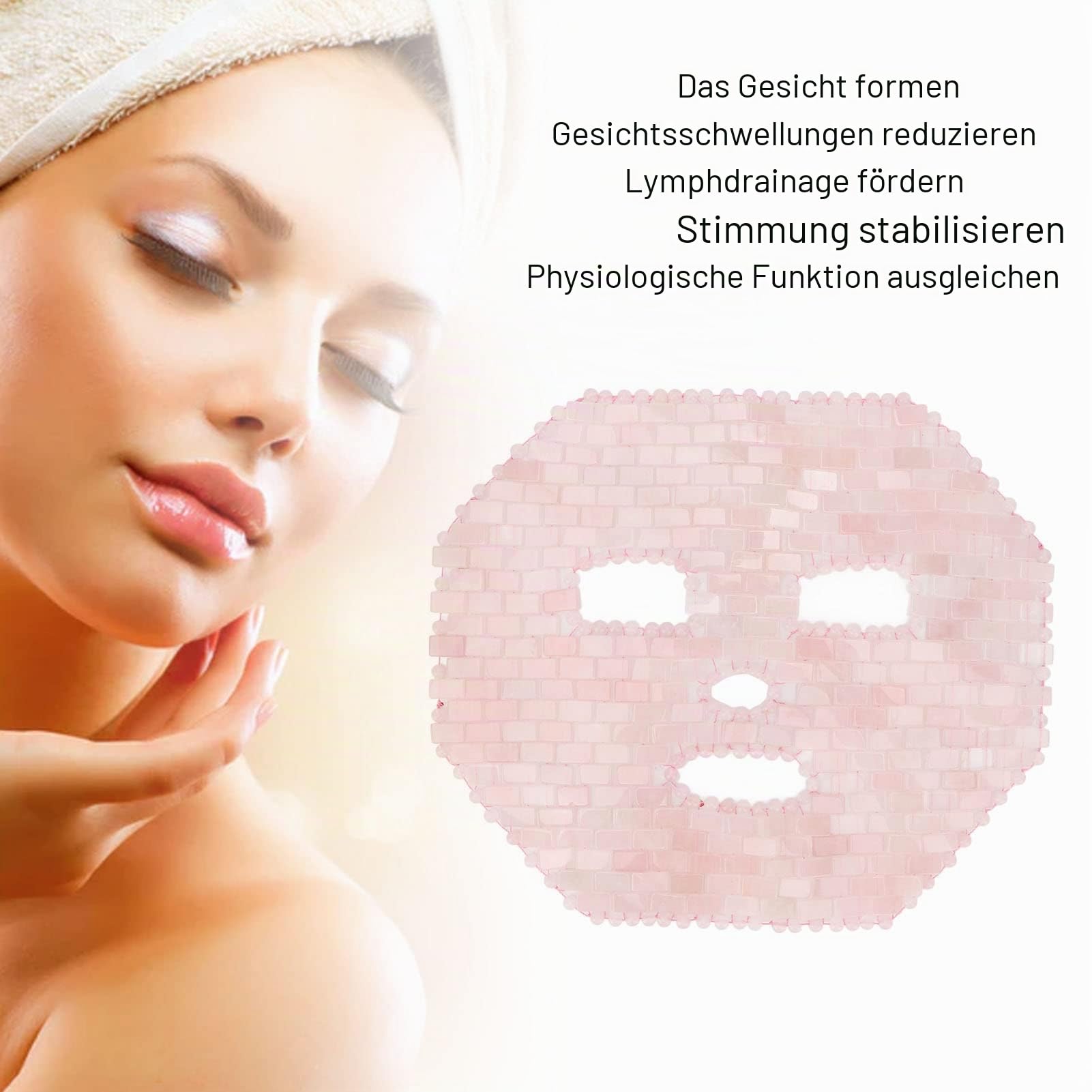 Jade-Gesichtsmaske, Schlafmaske, Quarz-Gesichtsmaske, Kühlende Natürliche Jade, Premium-Anti-Aging-Gesichts-Schlafmaske, Heiße und Kalte Therapie-Gesichtsmaske, Jade-Augenmaske für Dunkle Kreise Im