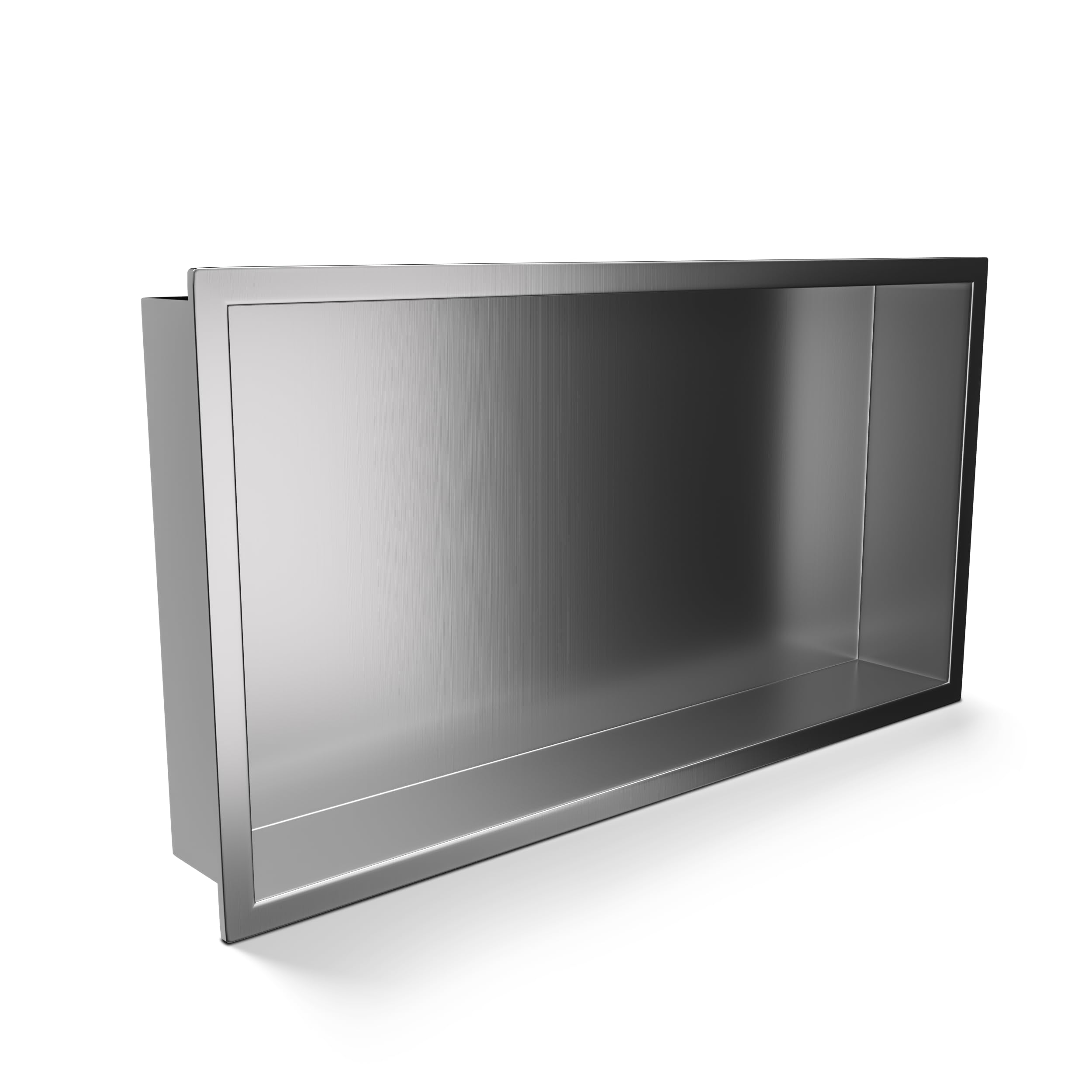 Wall-Box One Duschnische 60 x 20 x 10 cm, Edelstahl AISI 304 | Edelstahl AISI 304, Rahmen 18,7 mm, 1 % Gefälle, 100 % wasserdicht, 10 J. + 2 J. Beschichtung