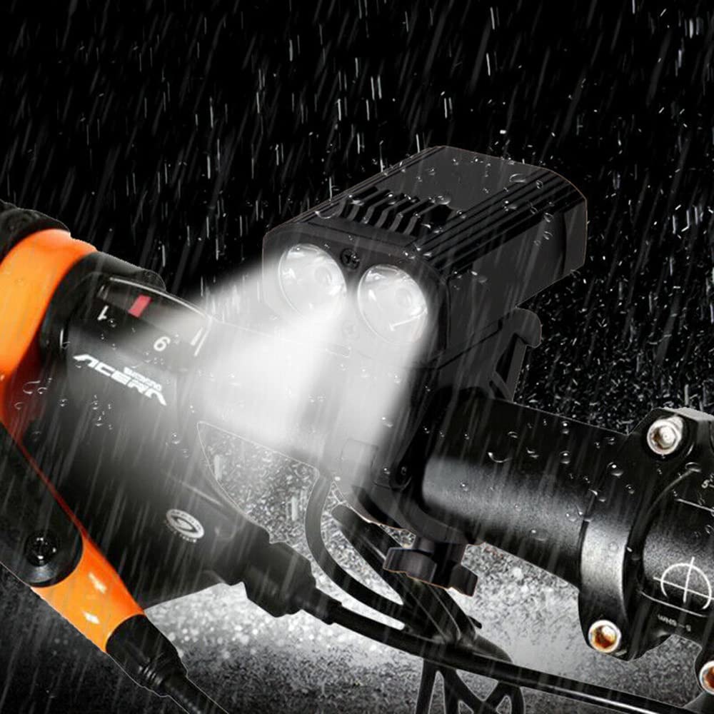Faro Anteriore 2 LED MTB Luci per Bici 1000 Lumen Guida Notturna Mini USB Ricaricabile Lampada Anteriore per Bicicletta Luce Posteriore per Bicicletta, con luci Posteriori