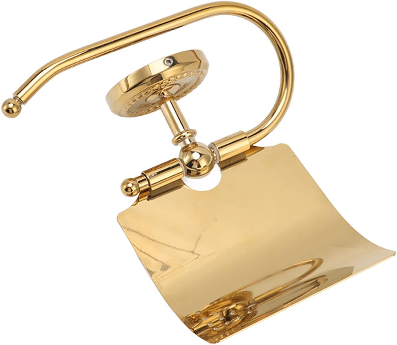 Brass Toilet Roll Holder, Antique Toilet Roll Holder with Cover Wall Mounted Paper Tissue Storage Holder Bathroom Decor Accessories