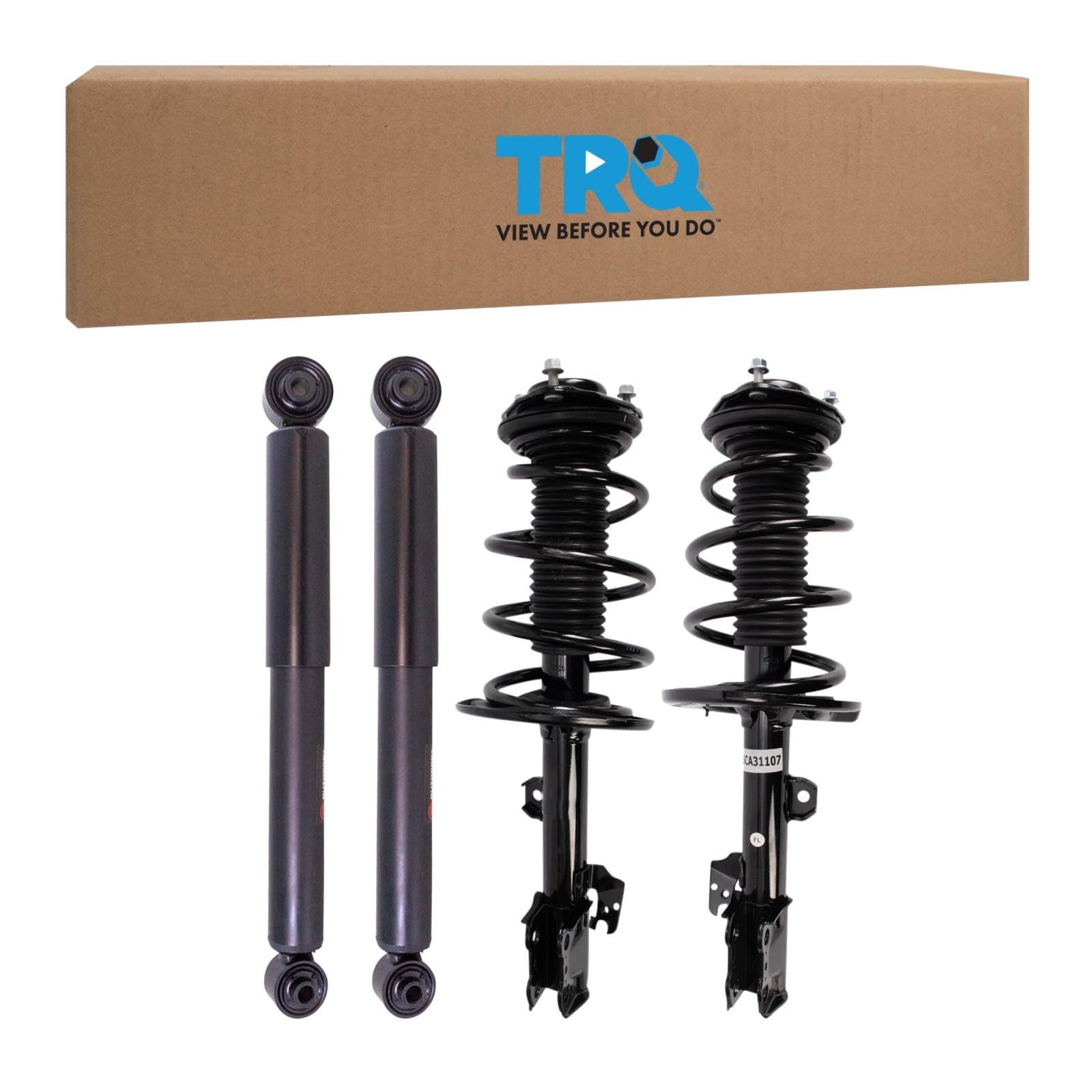 TRQ Front and Rear Complete Strut Assembly &amp; Shock Absorber Kit Complete Strut &amp; Coil Spring Assembly Compatible with 2014-2019 Toyota Highlander