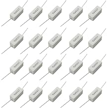 20Pcs 5W 8 Ohm Ceramic Cement Resistors with Axial Leads, Flame, Heat, and Moisture Resistant for Circuit Applications and Precharge Protection