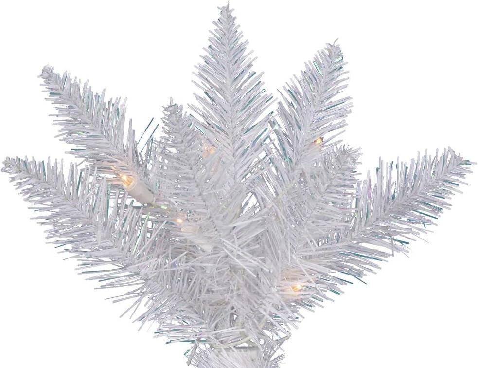 Vickerman 3.5' Sparkle White Spruce Artificial Christmas Tree, Clear Dura-lit Incandescent Lights - Faux Spruce Christmas Tree - Seasonal Indoor Home Decor