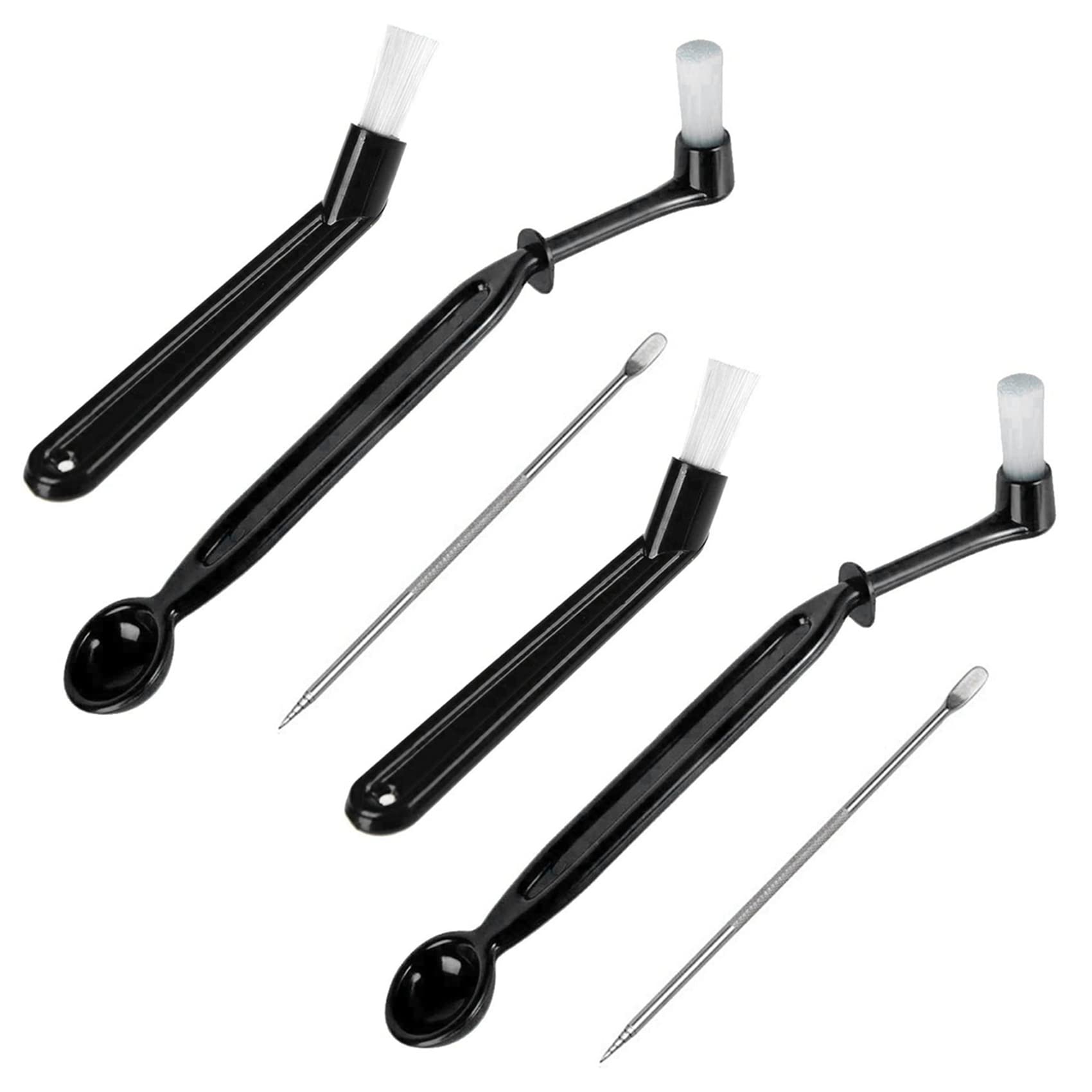 Hndhbfgrt Coffee Machine Cleaning Brush with Spoon Tool Set for Espresso Machine Group Head,Pack of 6,Black