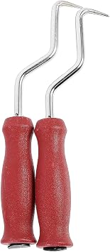 Red,2pcs Rebar Wire Twister, Tie Twister Tool Concrete Metal Wire Twisting Fence Tool, Bent Steel Hooks Curved Wire Hooks