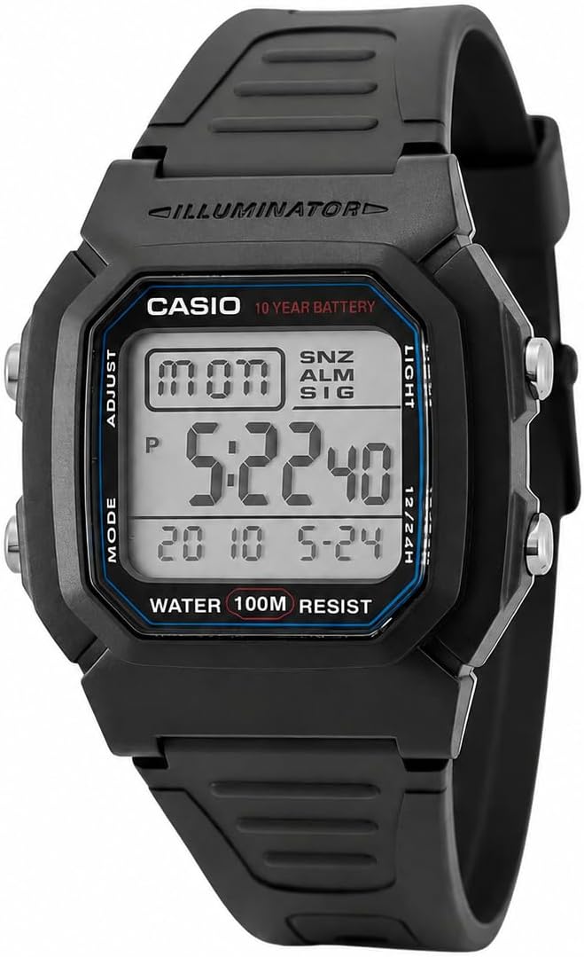 Women's Watch W-800H-1A, LCD/Black, Strap