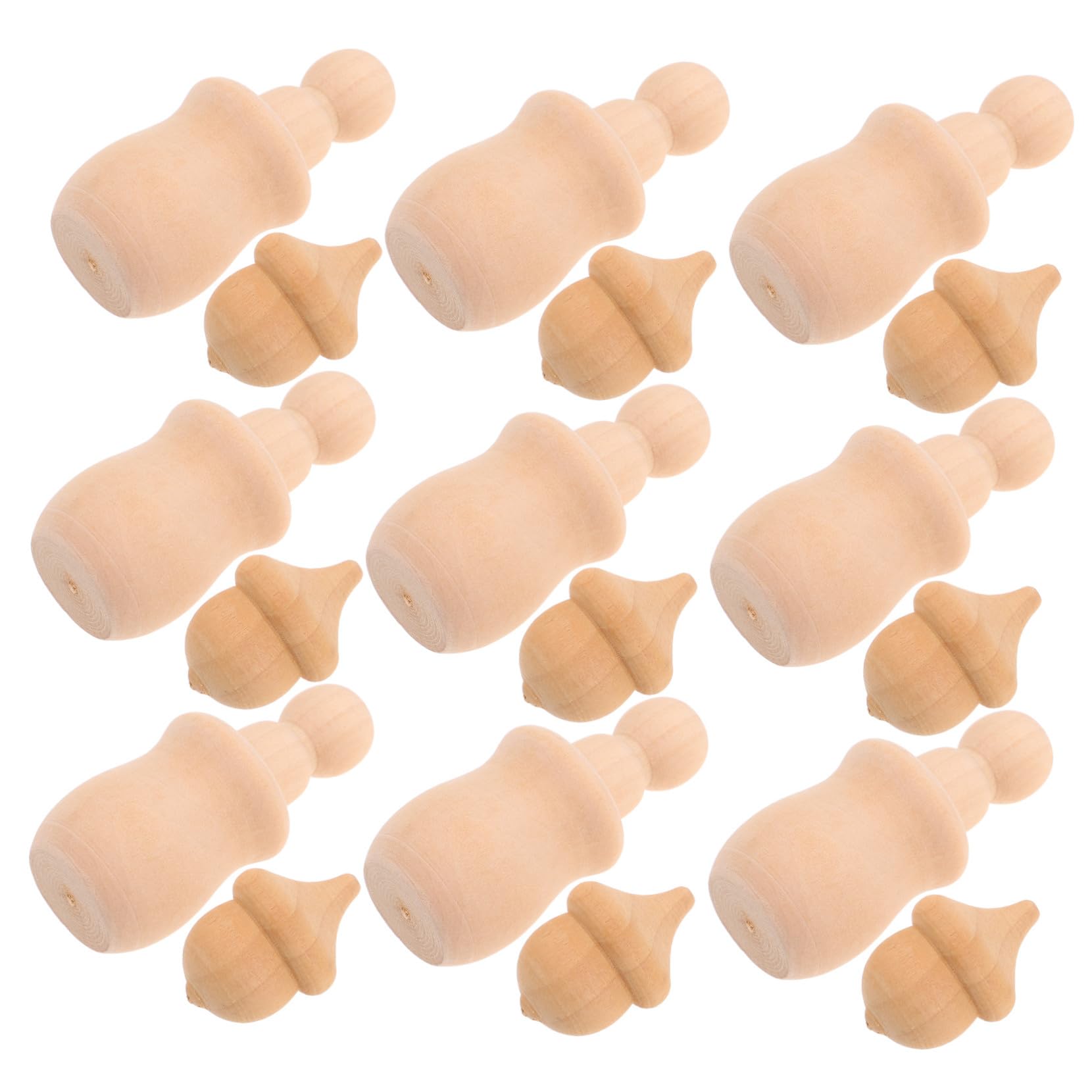 Figuras de Madera sin Terminar para Pintar Muñecas de Clavija y Bellotas Manualidades de Otoño para Decoración de Hogar DIY Arte Familiar Seguro y Duradero