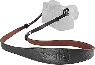 SMALLRIG Universal Leather Camera Neck Shoulder Strap for DSLR, Adjustable 100 to 110cm (39 to 43in), Max Load 10kg (22lb), Ergonomic Shoulder Support for Travel/Vlogging