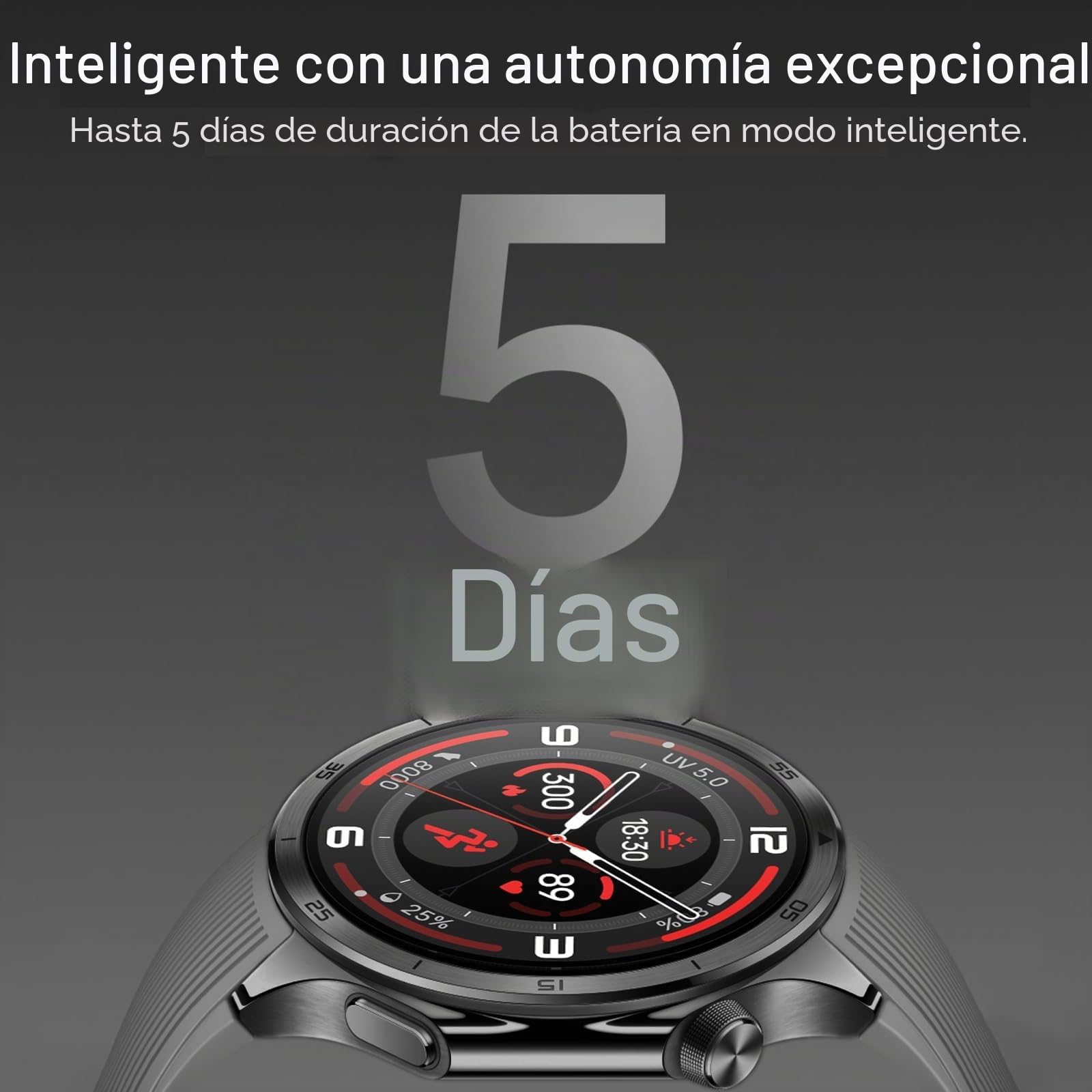 OnePlus Reloj Inteligente 3, Pulsera de 22 mm, Pantalla LTPO de 1,5", Carga rápida, duración de 120 Horas, 100 Modos Deportivos, Seguimiento GPS de Doble frecuencia, Balance de Salud 60 Segundos