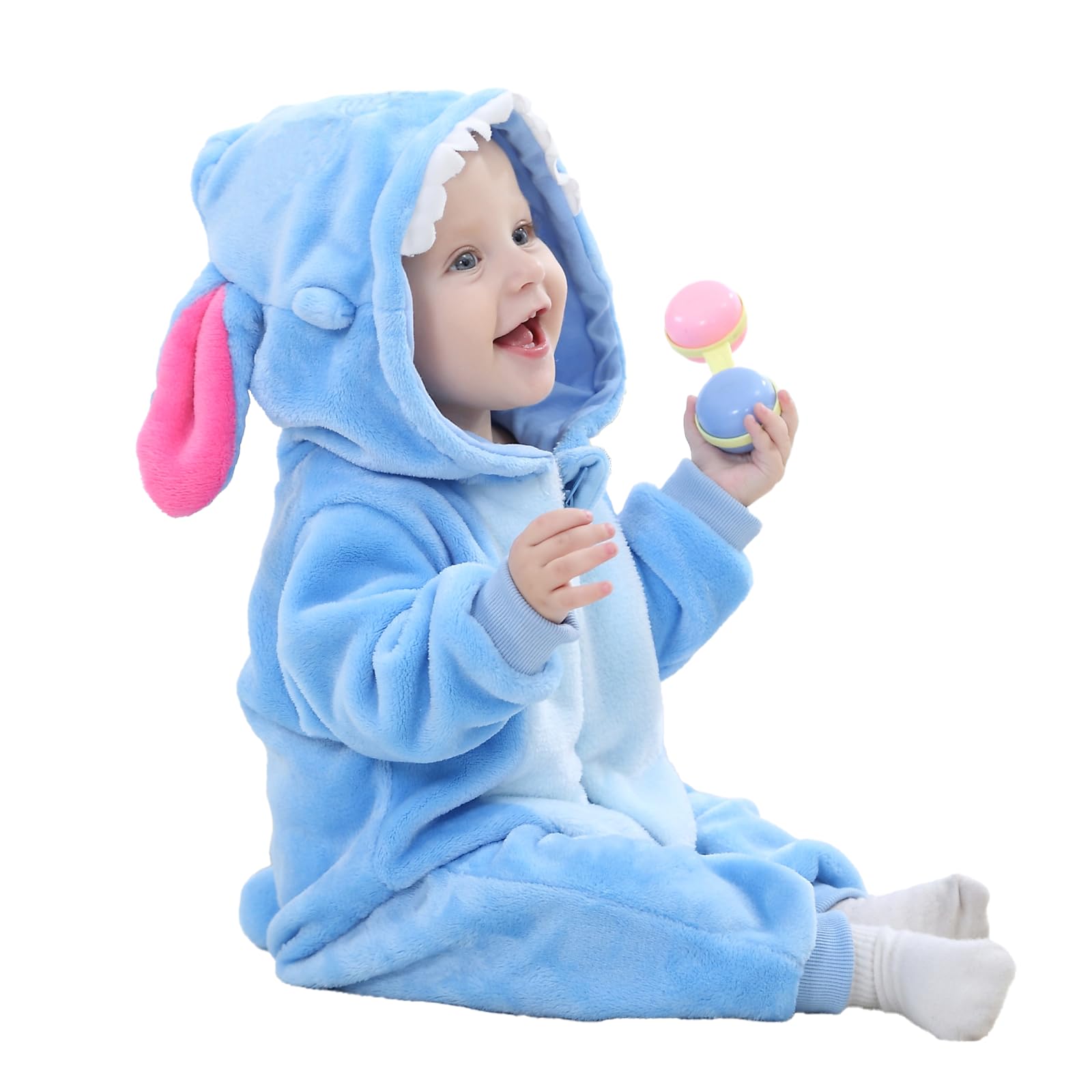Baby Schlafanzug mit Anti-Kneif-Reißverschluss, 2-Wege-Zipper & Premium kostüm - Bio-Baumwolle für Neugeborene bis Kleinkinder (0-36M) -Baby Kostüm, Karneval & Halloween