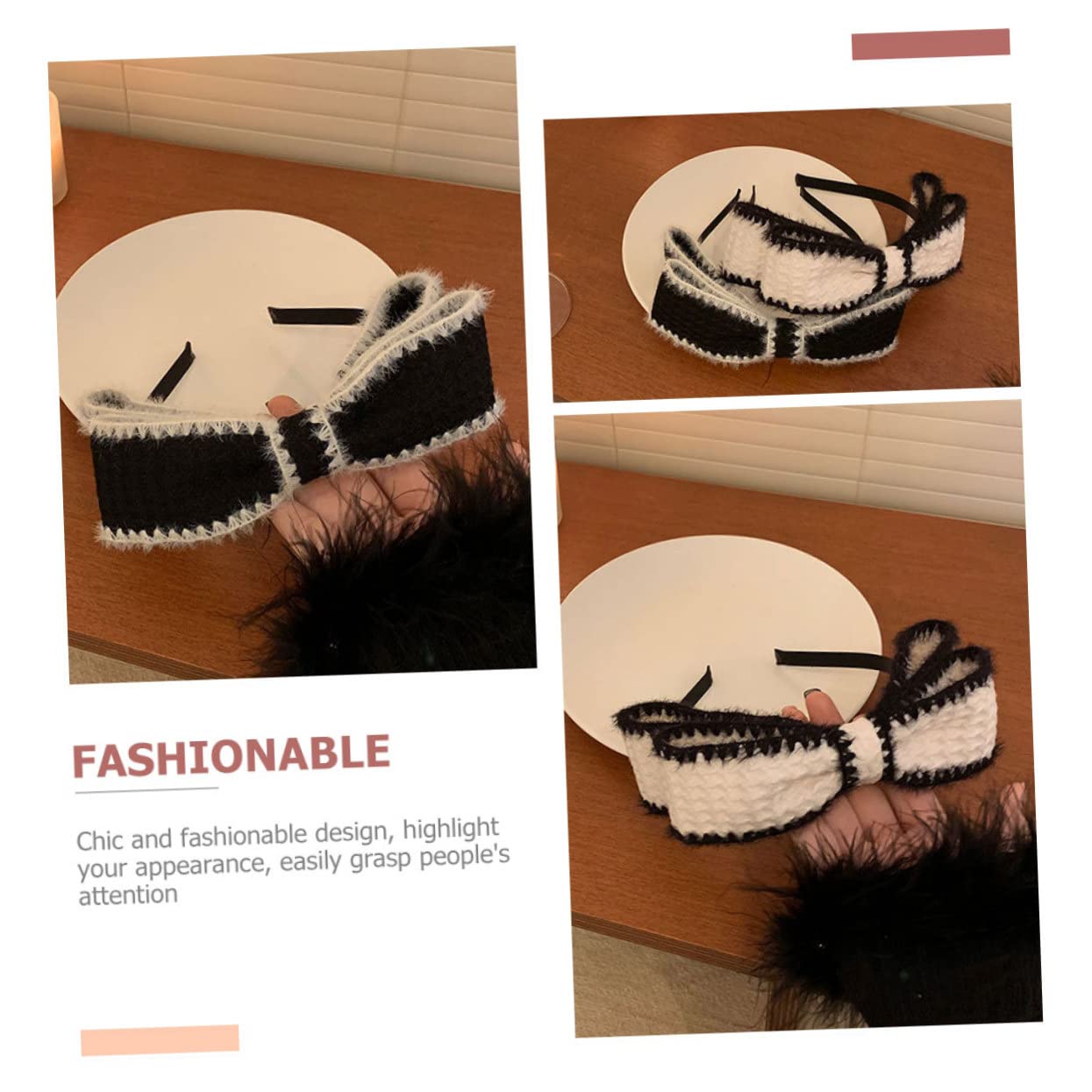 FRCOLOR 6 pezzi fiocco bianca intrecciata per capelli per capelli elastici per capelli con fiocco donna nodo Xiaoxiangfeng