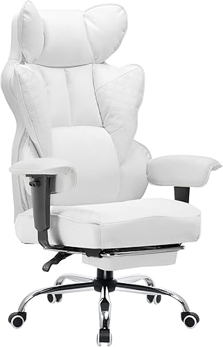 COMHOMA Gaming Chair, Ergonomic Office Chair with Adjustable Armrests, Sprung Lumbar Support for Big and Tall People, 330lbs Wide Seating, Black - 1
