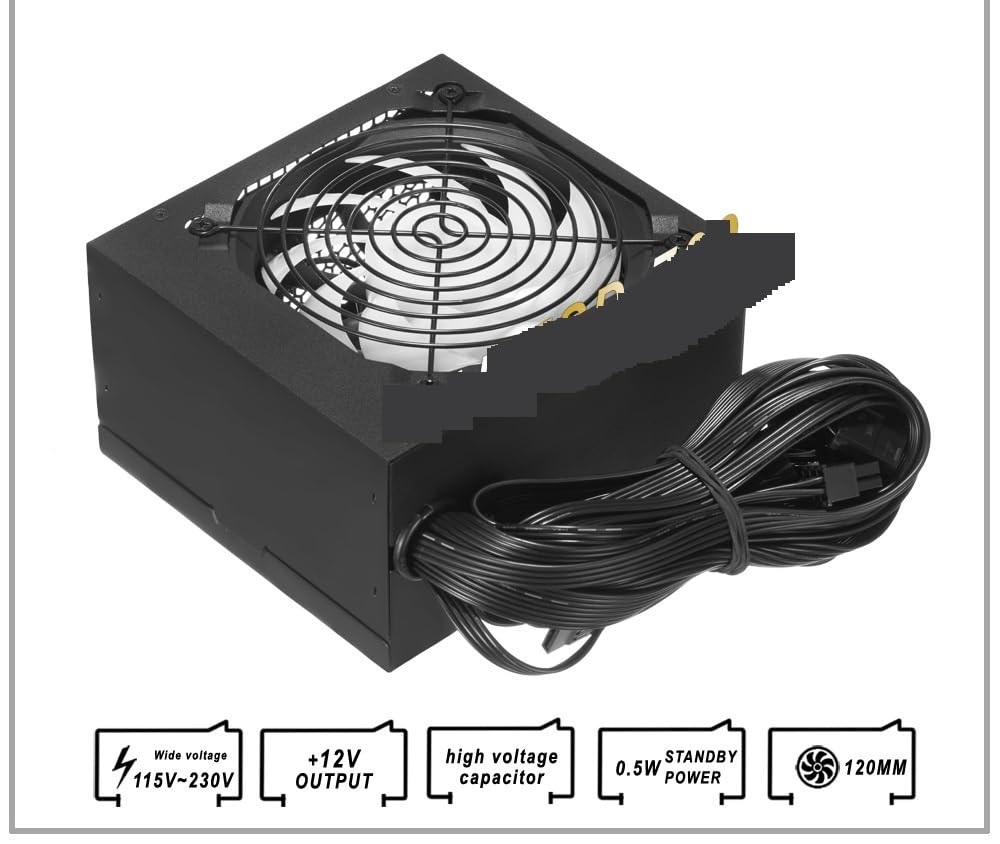 Zasilacz do PC, 500W Znamionowy / ; Źródło 500 W dla komputera do gier dla graczy Galwanizacja DIY