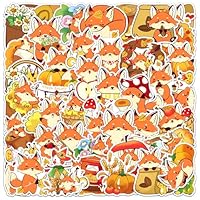 50Pcs Waterproof Fox Stickers Cute Cartoon Animal Decals for Water Bottles Laptops Phones Skateboards Helmets Notebooks Kawaii Vinyl Art for Teens Adults Family DIY Crafts