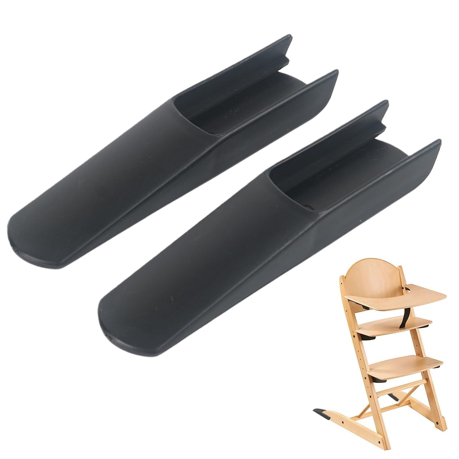 Auroriel 2 Stück Kinderhochstuhl Füße, Schwarz, für Tripp Trapp Hochstuhl - Treppenhochstuhl Fußabdeckung, Kippschutz für Stokke Tripp Trapp,Tripp Trapp Tisch, Stuhlbein Abdeckung für Babystuhl