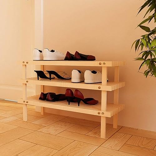 Miniatura 3 de ZEELYDE Zapatero de madera soporte de flores banco de almacenamiento de zapatos gabinete organizador de tela no tejida estantes apilables para