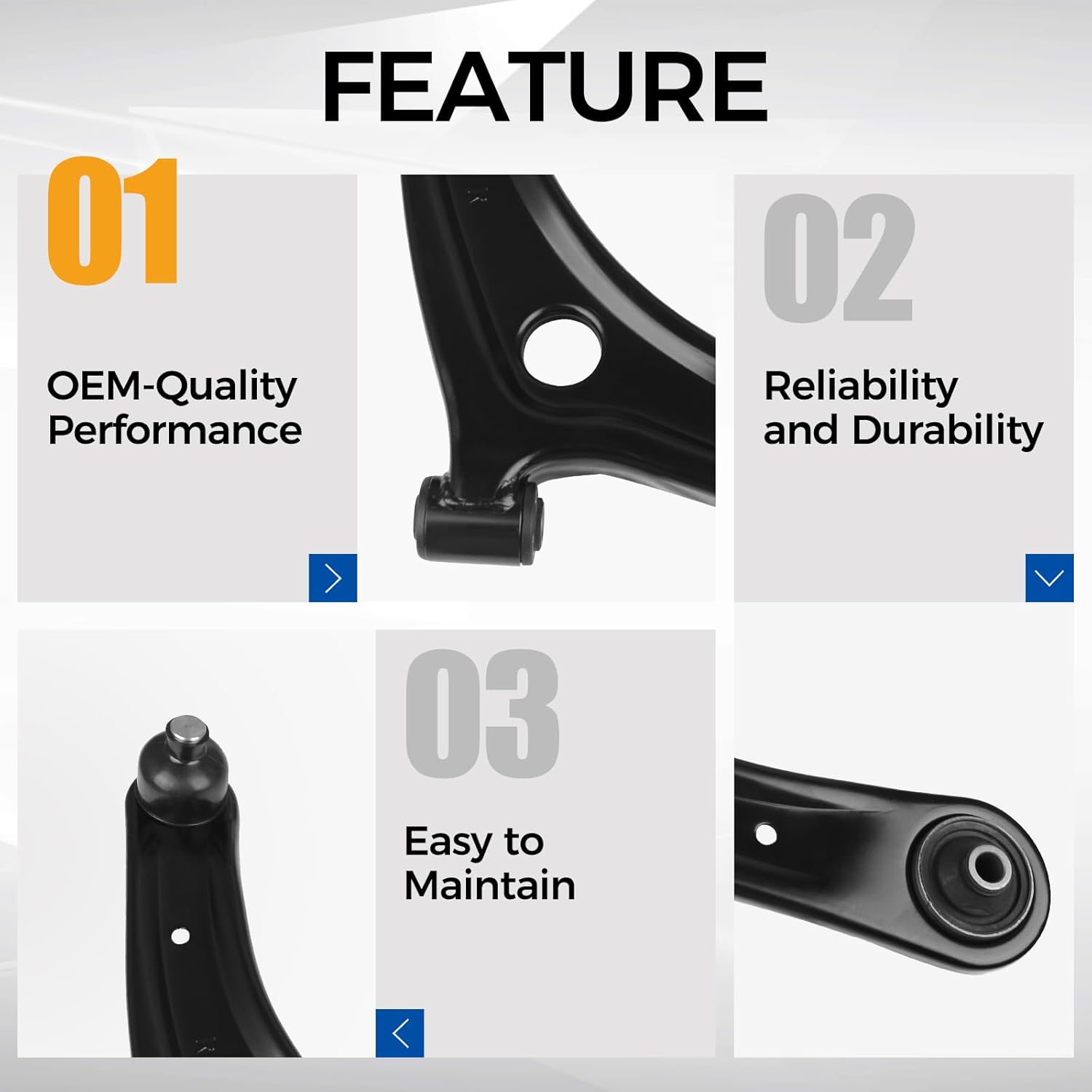 MACEL Front Lower Control Arm Fit for Dodge Caliber 2007-2012, Jeep Compass, Patriot 2007-2017 Both Passenger Driver Side w/Ball Joint Assembly#RK620066 RK620065
