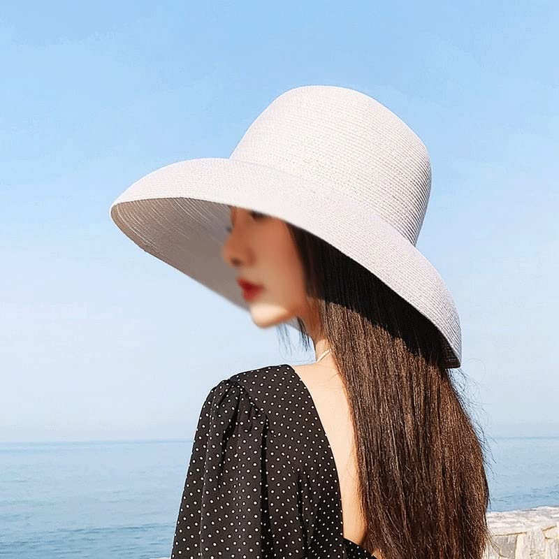 Cappello da Sole Vintage da Donna a Forma di Campana a Tesa Larga per Le Vacanze, Berretto da Spiaggia Estivo
