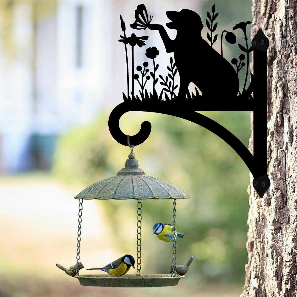 Lot De 2 Crochets Muraux En Fer Forgé Noir - Longueur 15 Cm - Pour Suspendre Plantes, Mangeoires à Oiseaux, Lanternes - Avec Vis Incluses