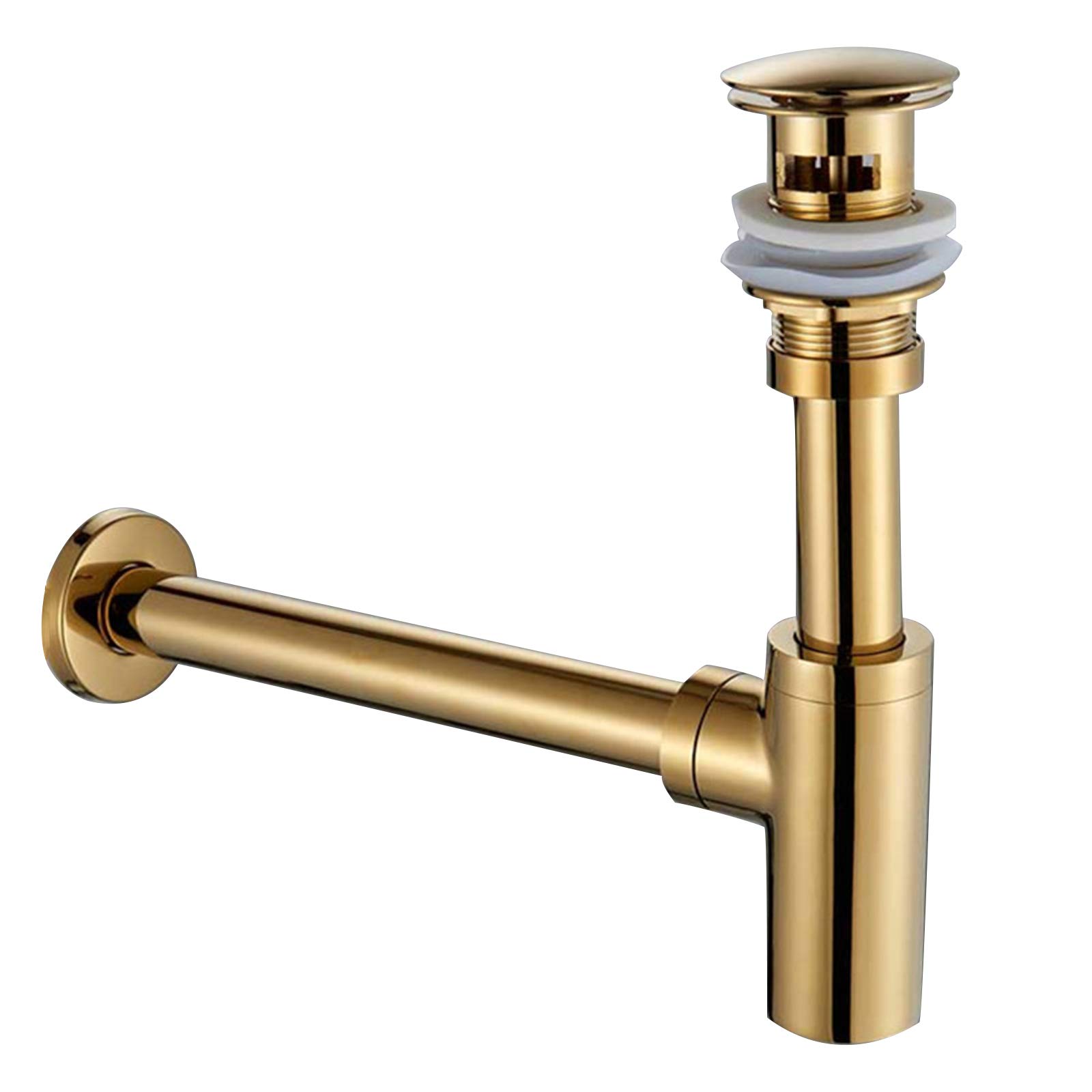 Buy Sink Stopper P Trap Complete Set, Tube Brass Round Waste Trap Drain