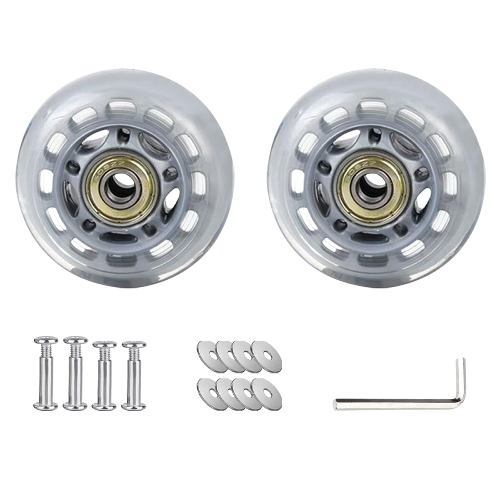 Photo 1 of 3 Inch Inline Skate Wheels with Bearings Washers and Wrenches Repair Kit (2)