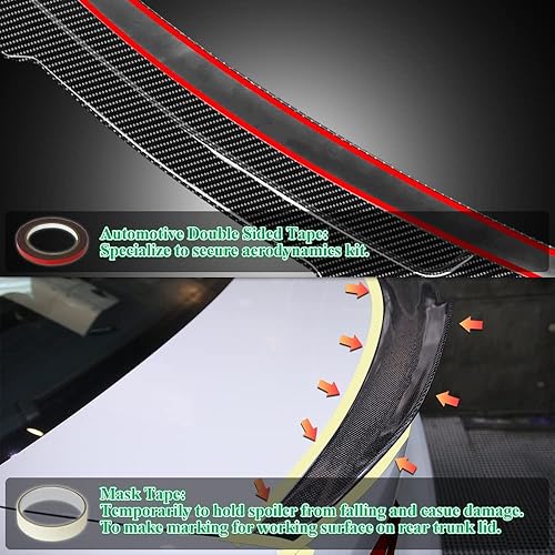 Miniatura 7 de Alerón de maletero G20 compatible con alerón BMW Serie 3 G20 Sedan G80 M3 2019-2025 (tipo DN), hidroinmersión de fibra de carbono