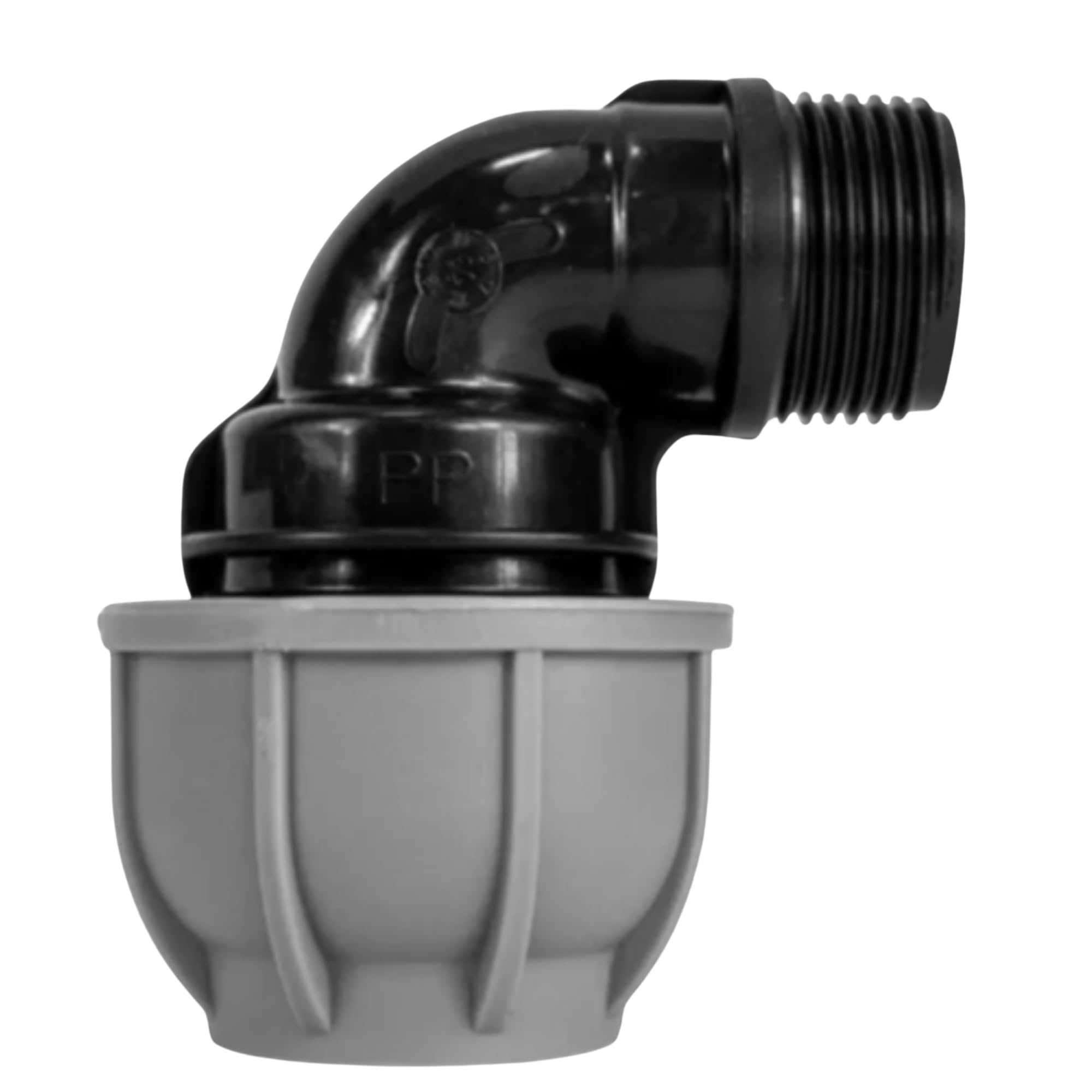 Mypurecore You At The Core Black Mypurecore Mdpe Compression Fitting 20-50Mm – Straight, Elbow, Tee, Stop End & Valve – Bsp Threaded Water Pipe Connector – Leak-Proof Irrigation For Blue Pipe (Elbow 50Mm X 2" Bspm)