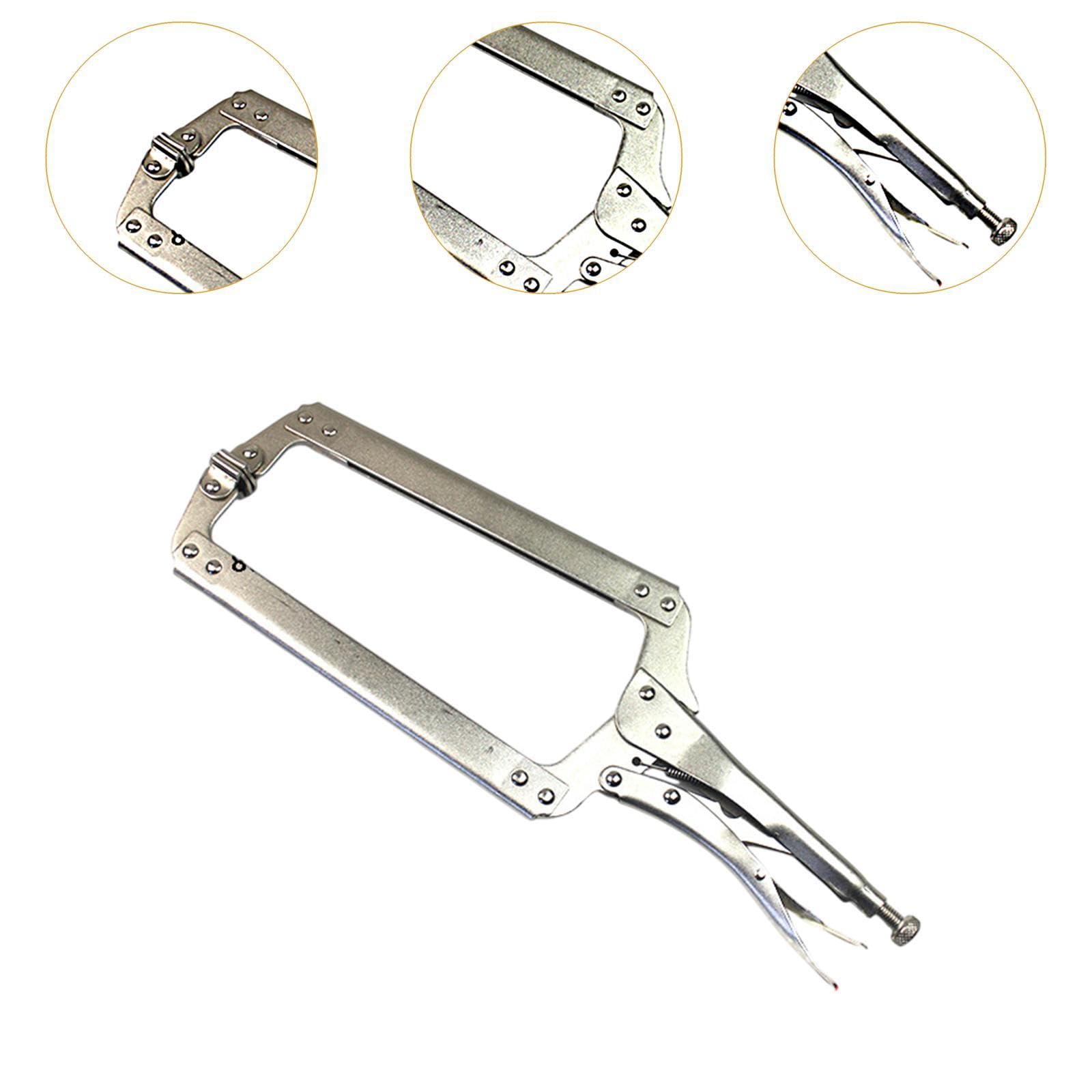 Pinza de Bloqueo C Tipo Abrazadera Metálica Ajustable con Mango Ergonómico Y de Presión Adecuada para Carpinteros Soldadores Taller Y Uso Domé, 18 Inch