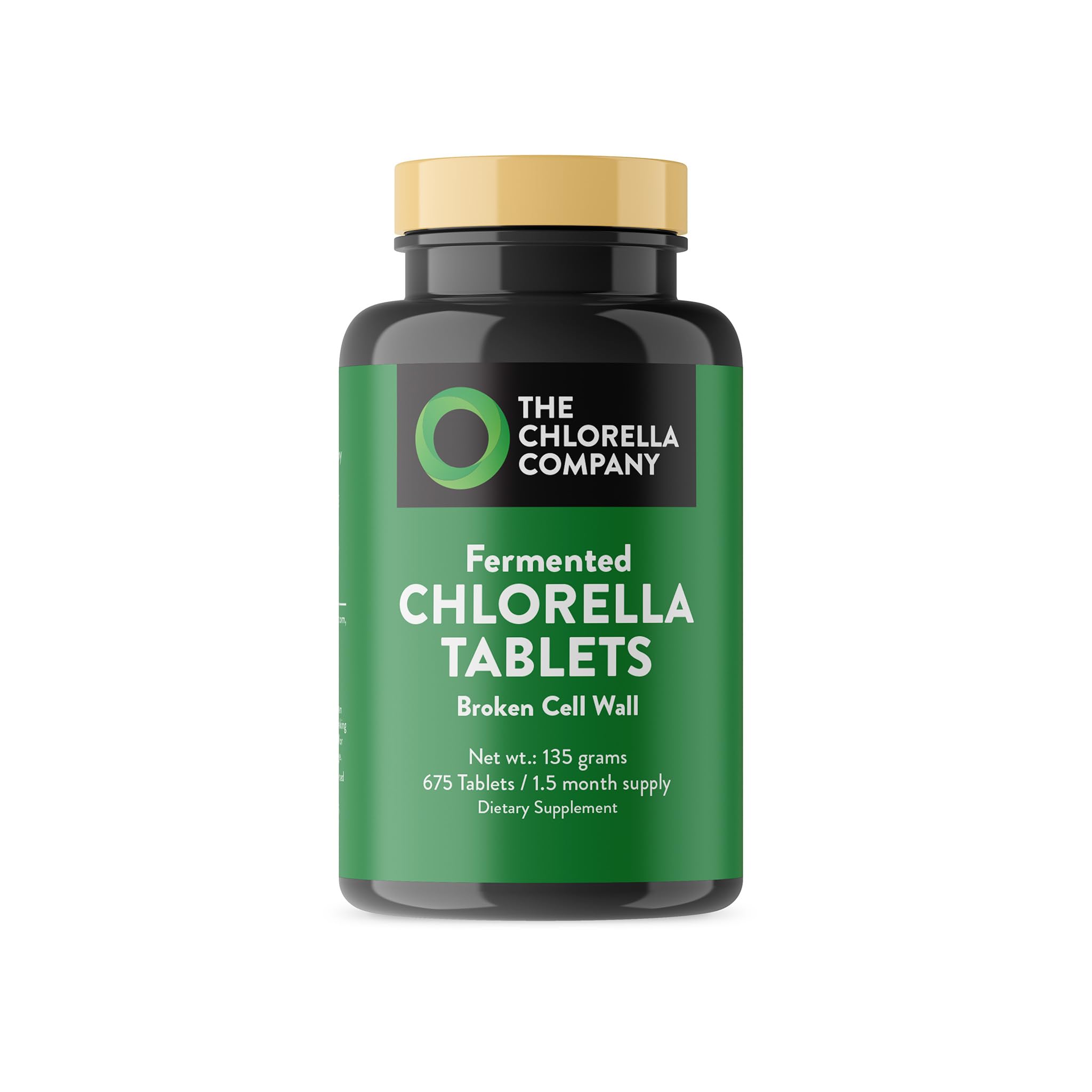 Fermented Chlorella Tablets, 675 Tablets (1.5 Month Supply) Broken Cell Wall for Nutrient Absorption, Vegan Superfood for Detox & Wellness, Algae Supplement, Non-GMO (1.5 Month) 675 Count (Pack of 1)