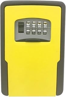 Caja de seguridad ajustable para guardar llaves, segura para llaves de casa, resistente a la intemperie, color amarillo