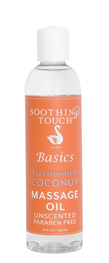 Soothing Touch Basics Fractionated Coconut Massage Oil, Unscented, 8 Ounce