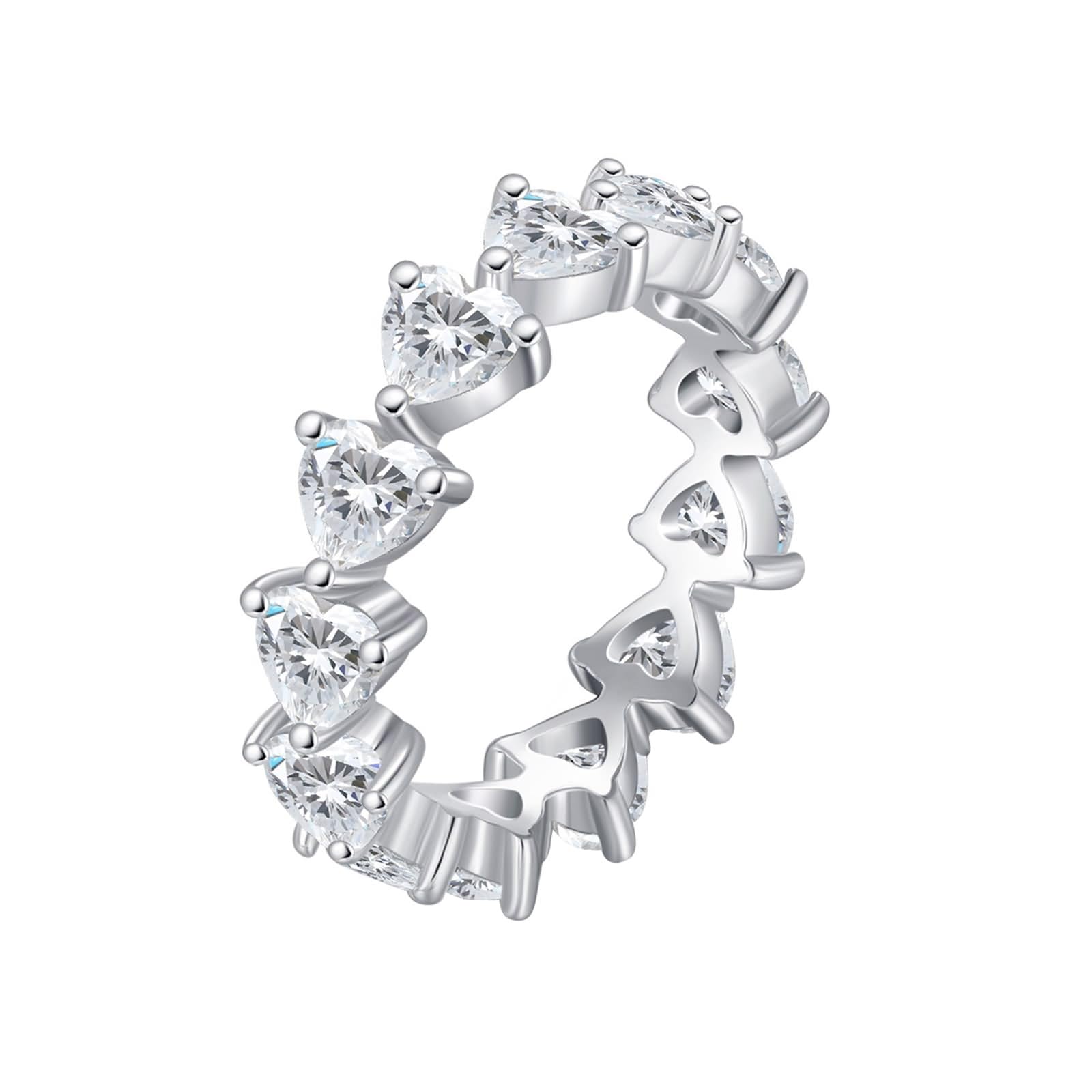 Anillos para mujer, vintage, anillo de boda con moissanita, oro blanco, regalo para mujer