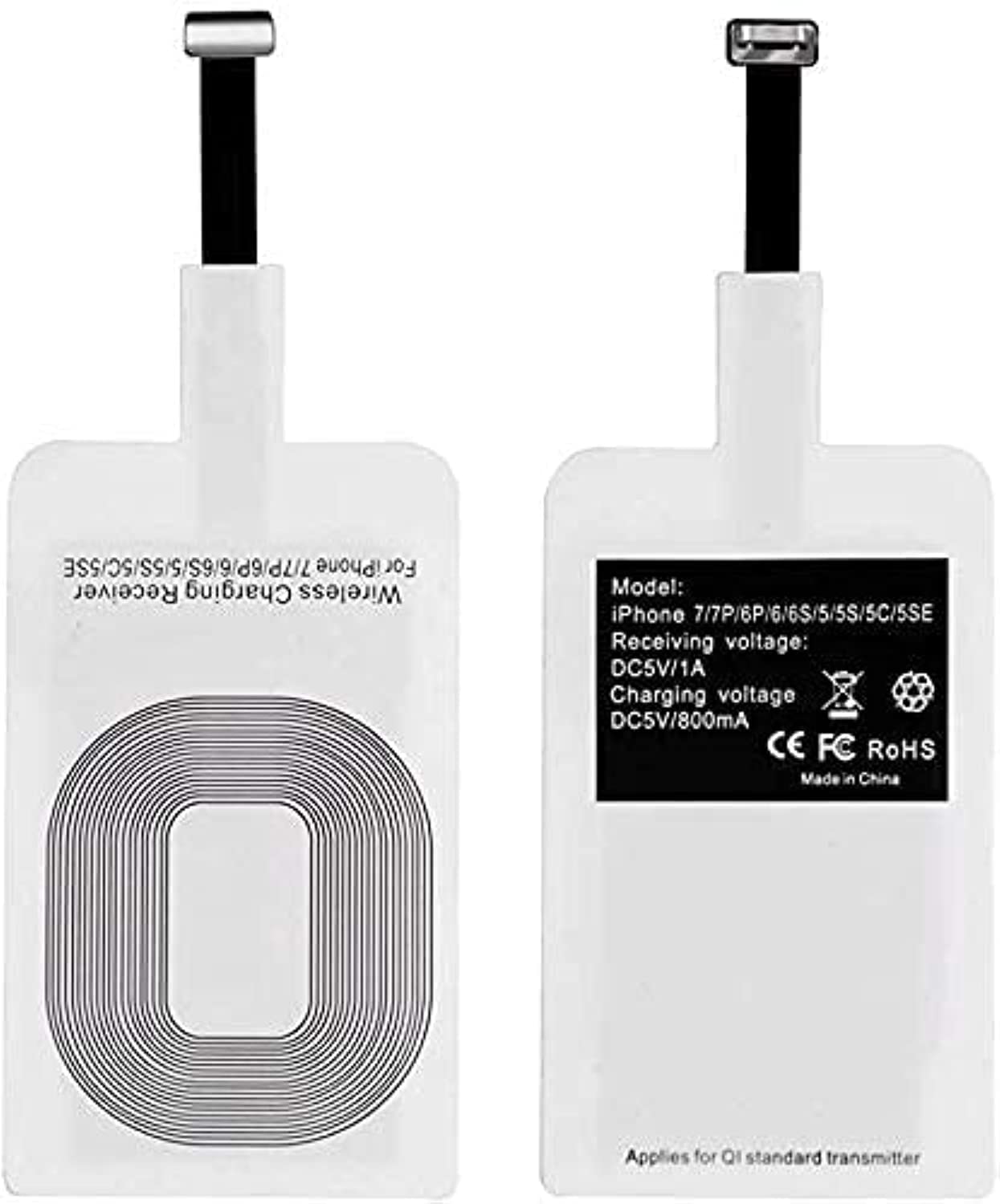 MARGOUN QI Wireless Receiver Adapter Slim Card Compatible with Apple iPhone 7/7 Plus, iPhone 6/6 Plus, iPhone 5/5s/5c IOS Receiver