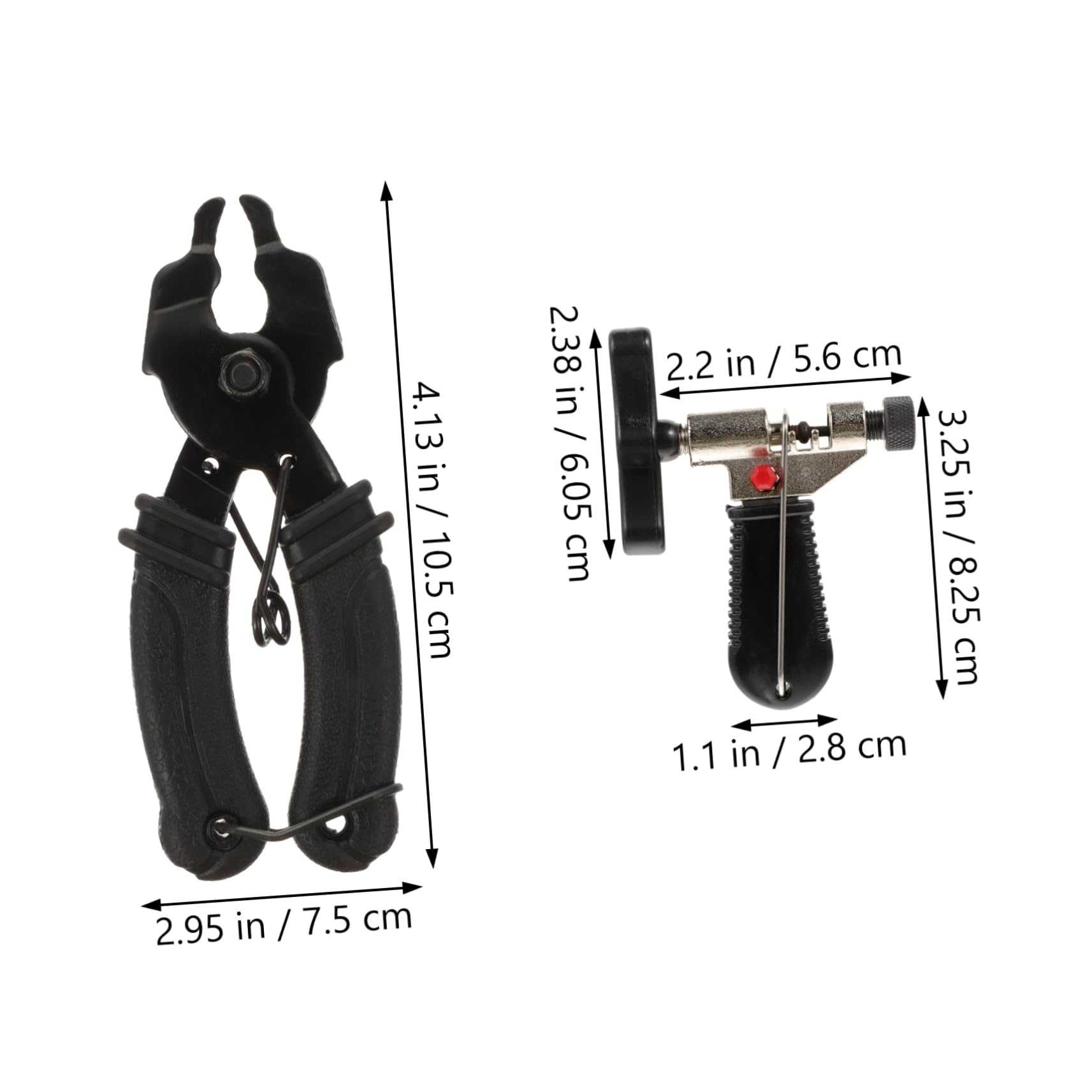 Abaodam 2 Tool Multifunctional Universal Bicycle Chain Tool Pliers Bike Chain Breaker Remover Torque Removal Repair Install Clamp Bike Chain Tool Black