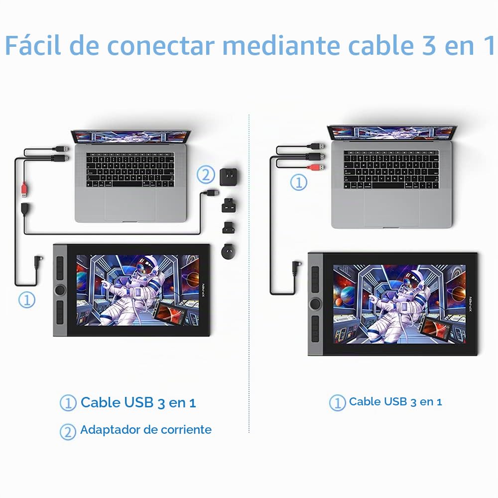 XPPen Artist Pro 16 Tableta Gráfica con Pantalla con Lápiz X3 8192 Niveles | Tableta Gráfica Dibujo Digital Antideslumbrante de 133% sRGB, Compatible con Windows/Mac OS/Linux Profesional para Dibujar