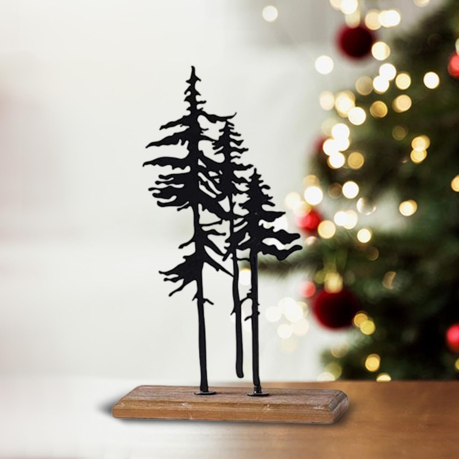 rockible Adorno Navideño de Mesa para de Navidad, Adorno Navideño Coleccionable para Sala de Estar, Negro 22cmx10cmx34cm, Individual