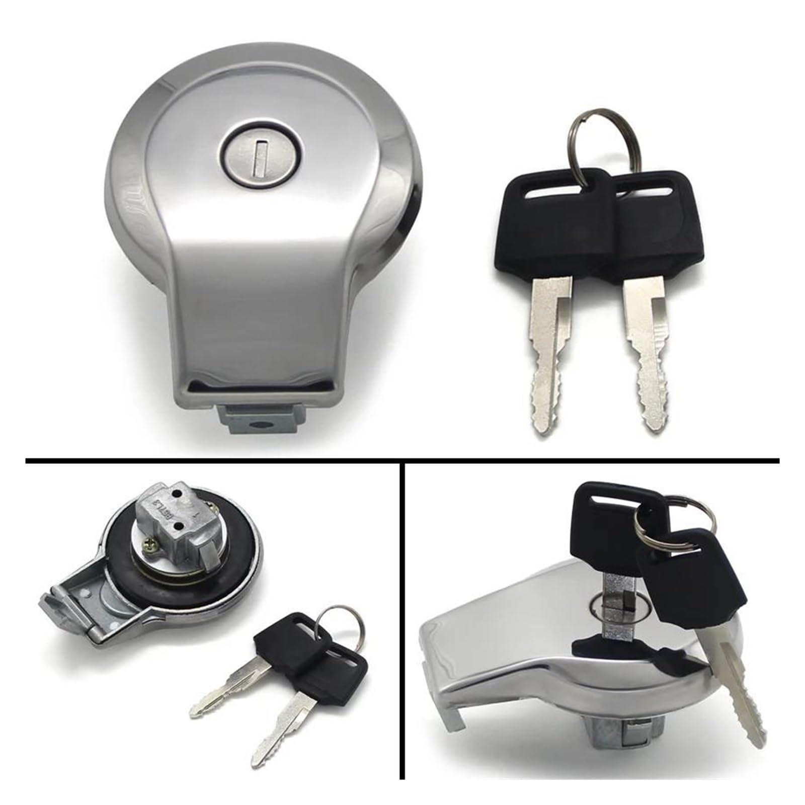 Tapón De Depósito Combustible con Cerradura Y Llaves (Aluminio) para Motocicletas para Yam&AHA XS400 XJ550 XJ650 XJ700 XJ750 XJ1100 SR250G SR185H