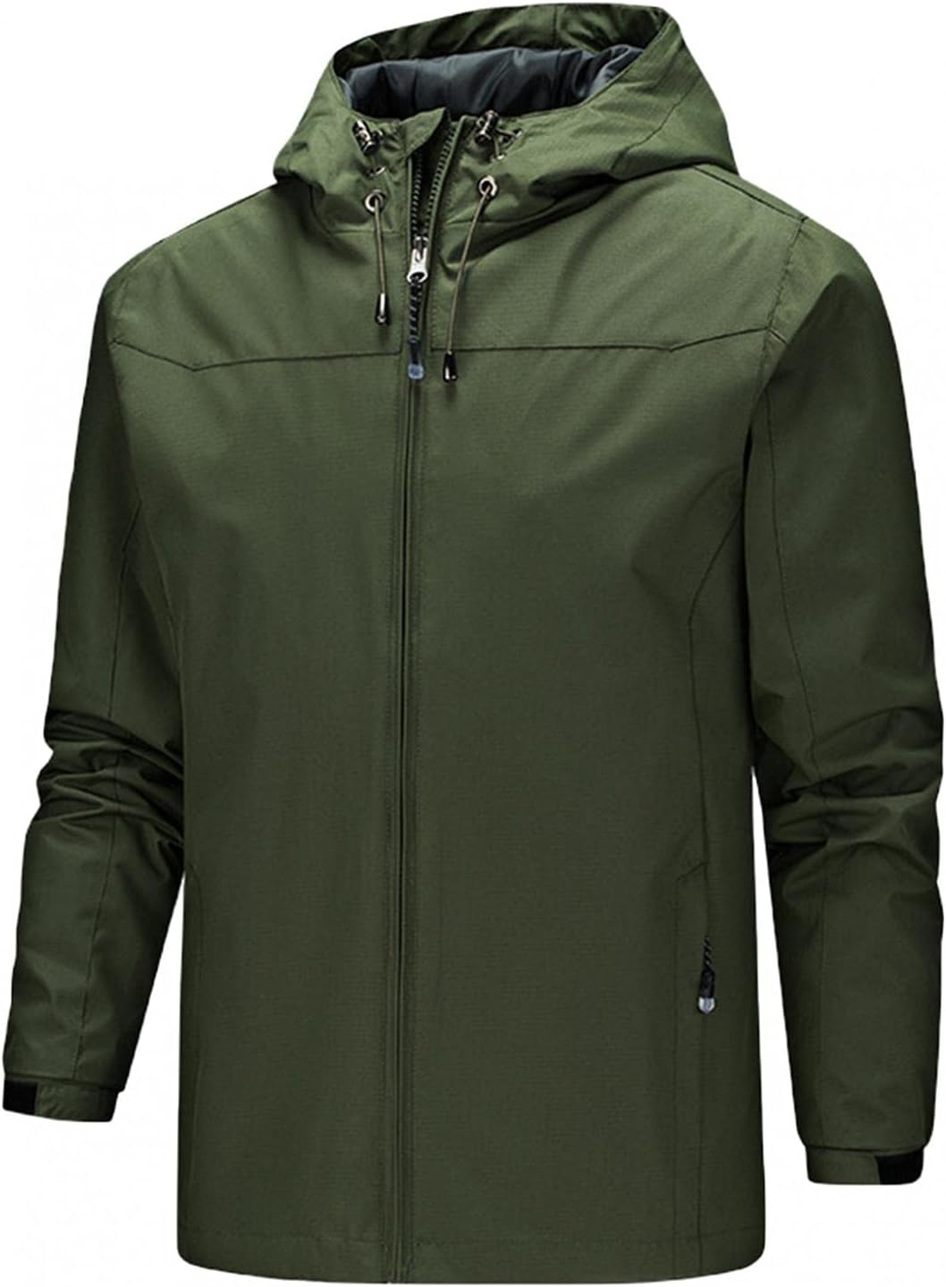 Regenjas voor heren, lang, waterdicht, met capuchon, outdoor, jas, Blauw, M