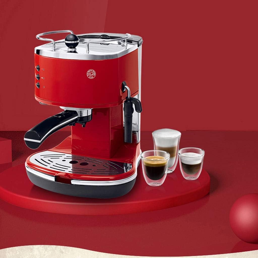 Retro Red Household Pump Pressure Semi-automatic Fancy Coffee Machine Pump Pressure Type Stainless Steel