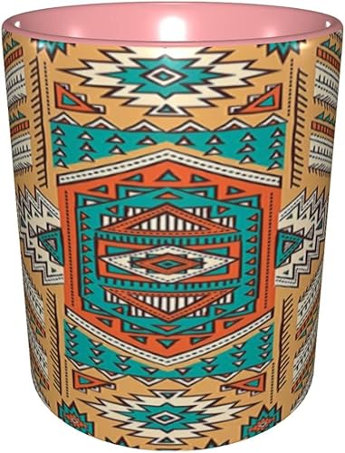 Miniatura 2 de Taza de té grande, taza única tribal, patrón de tribu secreta azteca india, bohemio, 11 onzas, regalos personalizados, naranja y verde azulado